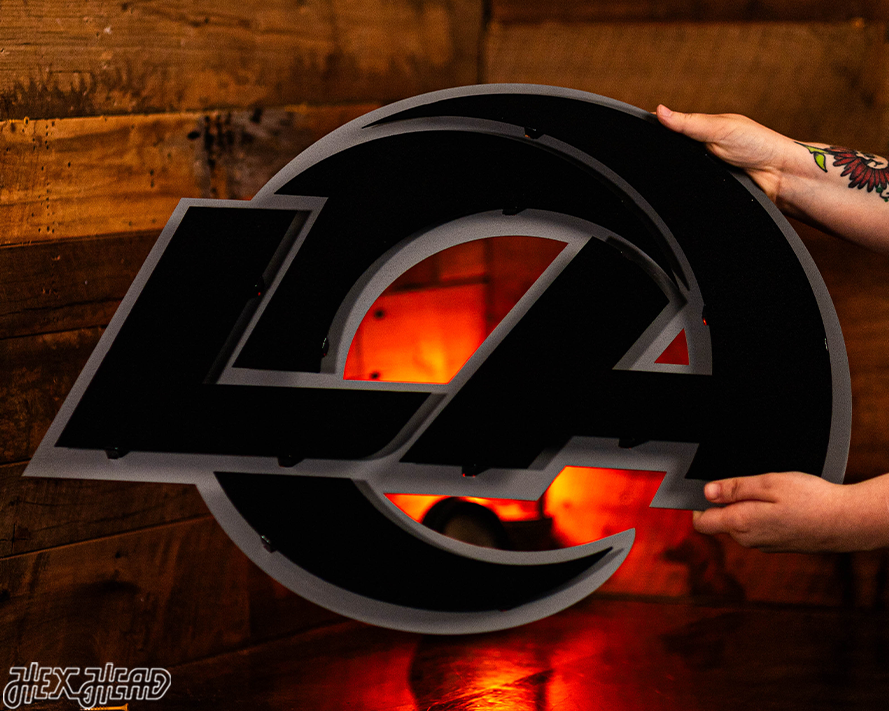 MONOCHROME - Los Angeles Rams "LA" Logo 3D Vintage Metal Wall Art
