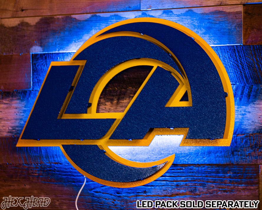 Los Angeles Rams "LA" Logo 3D Vintage Metal Wall Art
