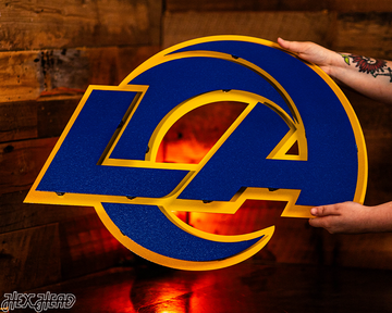 Los Angeles Rams "LA" Logo 3D Vintage Metal Wall Art