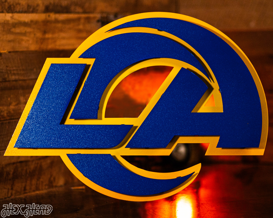 Los Angeles Rams "LA" Logo 3D Vintage Metal Wall Art