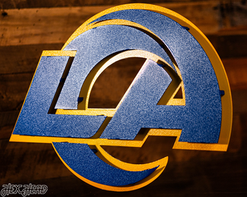 Los Angeles Rams "LA" Logo 3D Vintage Metal Wall Art