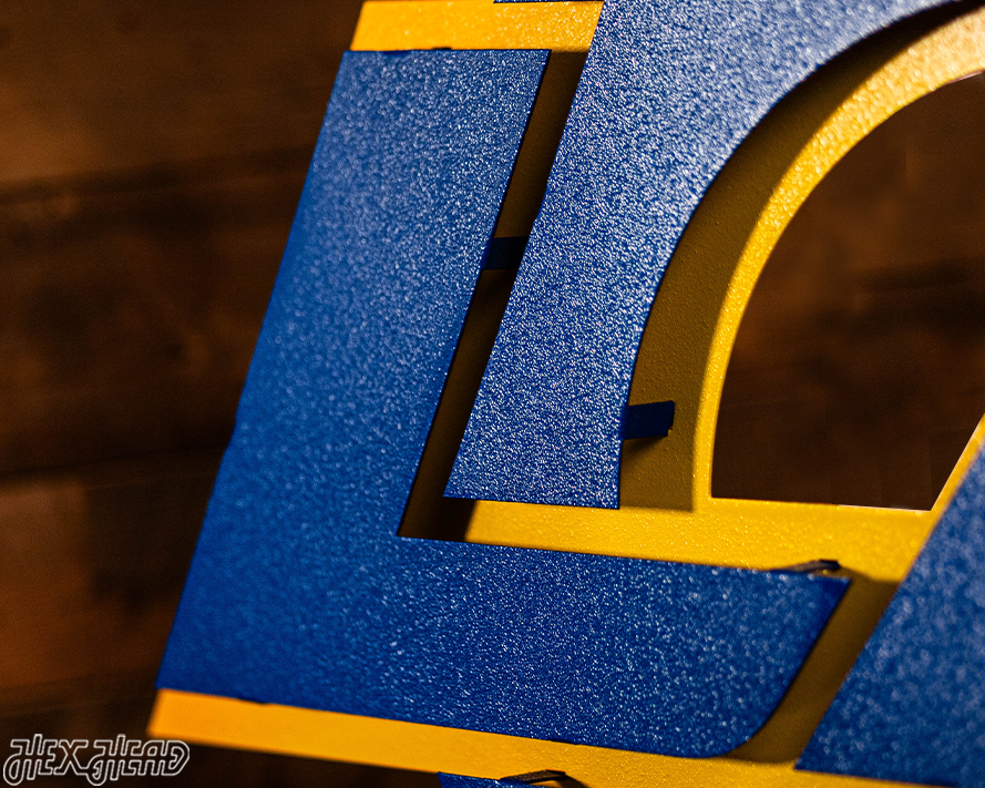 Los Angeles Rams "LA" Logo 3D Vintage Metal Wall Art