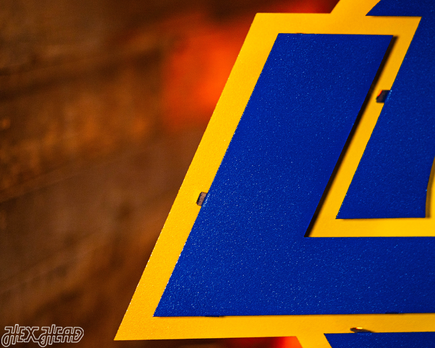 Los Angeles Rams "LA" Logo 3D Vintage Metal Wall Art