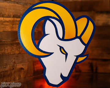 Los Angeles Rams "RAM" Mascot 3D Vintage Metal Wall Art