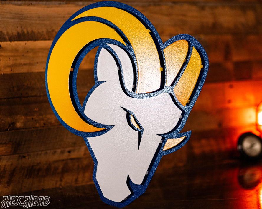 Los Angeles Rams "RAM" Mascot 3D Vintage Metal Wall Art