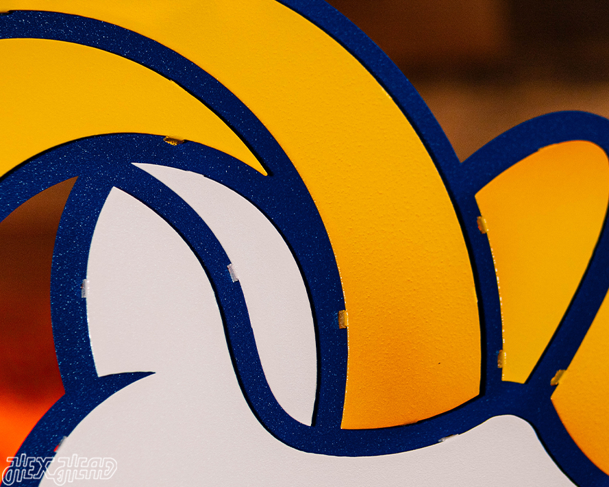 Los Angeles Rams "RAM" Mascot 3D Vintage Metal Wall Art