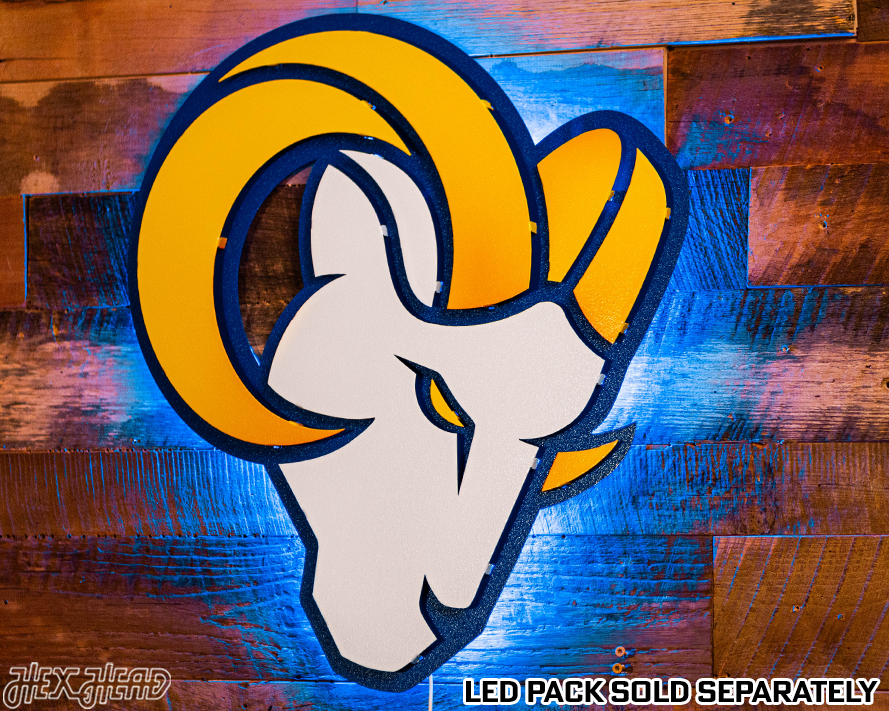 Los Angeles Rams "RAM" Mascot 3D Vintage Metal Wall Art