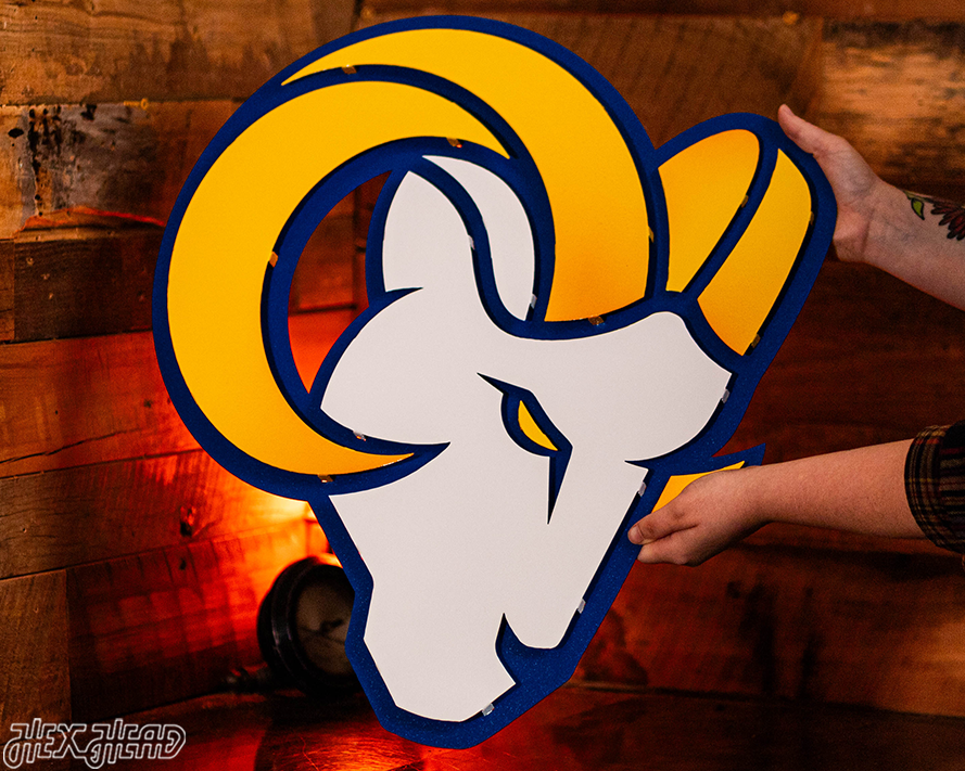 Los Angeles Rams "RAM" Mascot 3D Vintage Metal Wall Art
