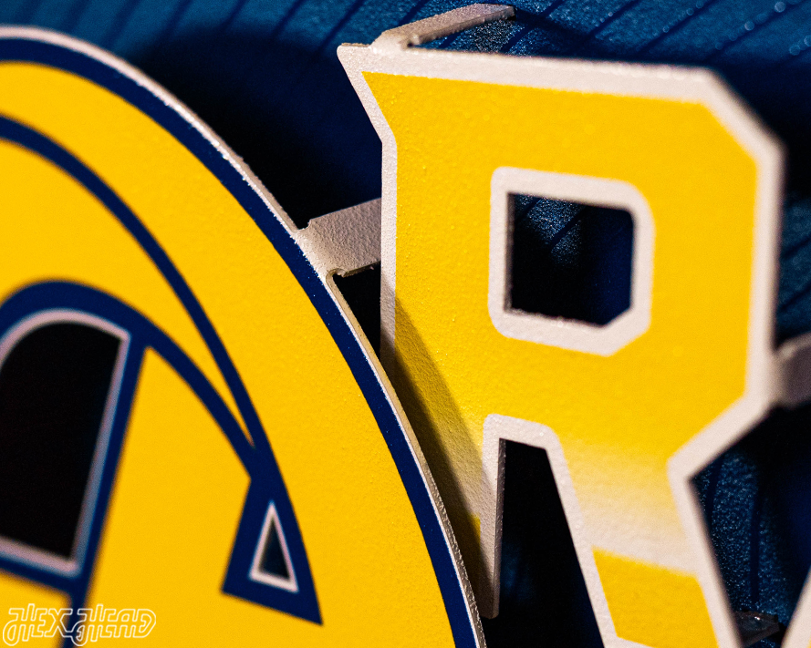 Los Angeles Rams - Hex Head EXCLUSIVE "RAMS HOUSE" Wordmark 3D Metal Wall Art