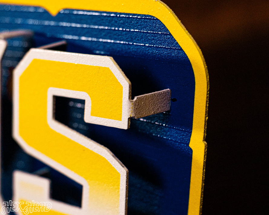 Los Angeles Rams - Hex Head EXCLUSIVE "RAMS HOUSE" Wordmark 3D Metal Wall Art
