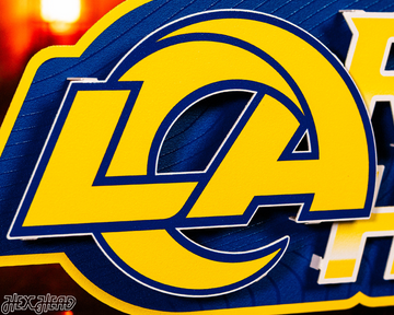 Los Angeles Rams - Hex Head EXCLUSIVE "RAMS HOUSE" Wordmark 3D Metal Wall Art