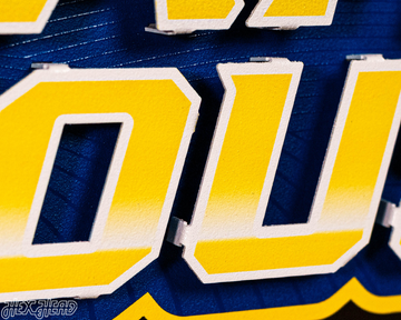 Los Angeles Rams - Hex Head EXCLUSIVE "RAMS HOUSE" Wordmark 3D Metal Wall Art