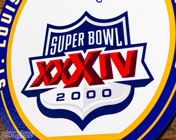 VARSITY Collection- Single Layer Los Angeles Rams Super Bowl XXXIV Metal Wall Art