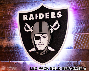 Las Vegas Raiders Shield 3D Vintage Metal Wall Art