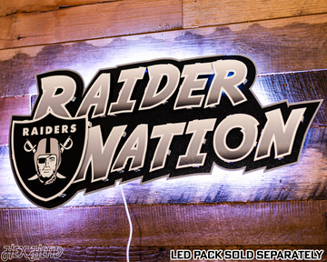 Las Vegas Raiders "Raider Nation" Wordmark 3D Metal Wall Art