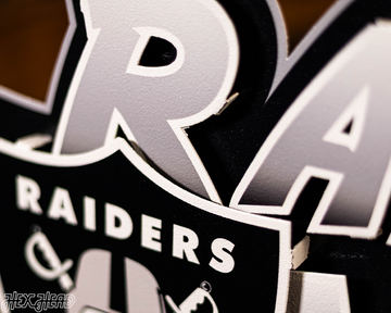 Las Vegas Raiders "Raider Nation" Wordmark 3D Metal Wall Art