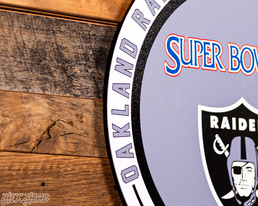 VARSITY Collection- Single Layer Las Vegas Raiders Super Super Bowl XI Metal Wall Art