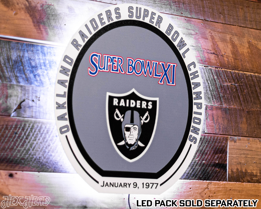 VARSITY Collection- Single Layer Las Vegas Raiders Super Super Bowl XI Metal Wall Art