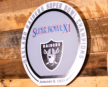 VARSITY Collection- Single Layer Las Vegas Raiders Super Super Bowl XI Metal Wall Art