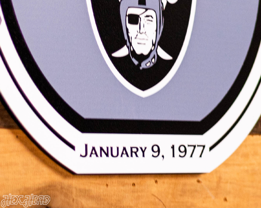 VARSITY Collection- Single Layer Las Vegas Raiders Super Super Bowl XI Metal Wall Art
