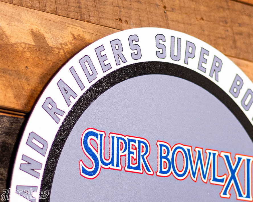 VARSITY Collection- Single Layer Las Vegas Raiders Super Super Bowl XI Metal Wall Art