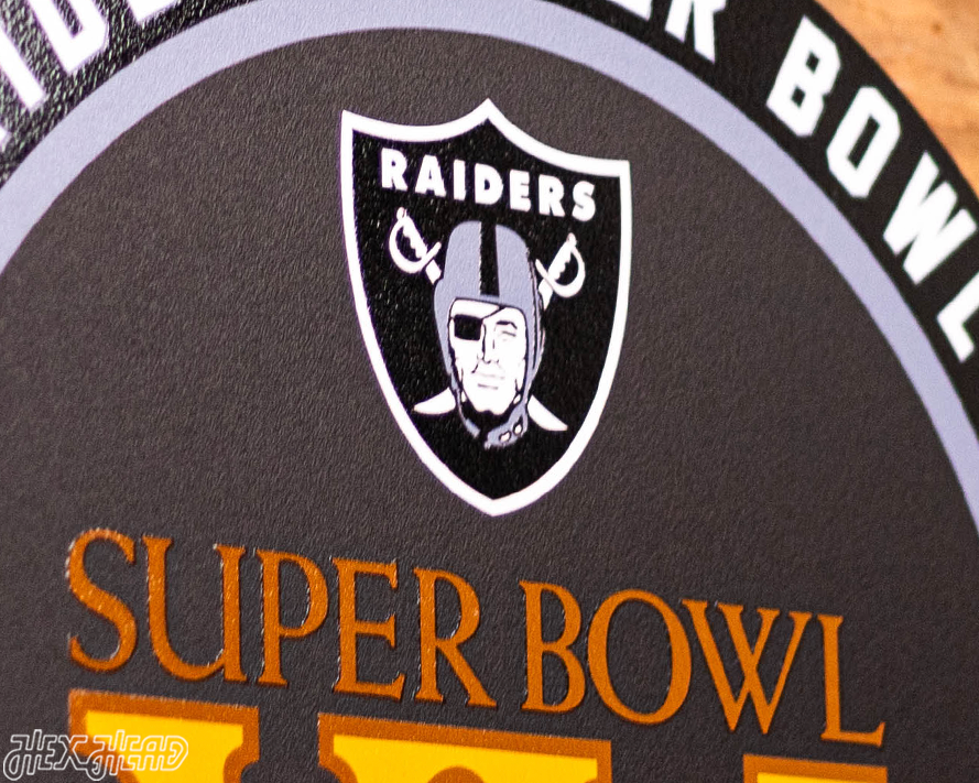 VARSITY Collection- Single Layer Las Vegas Raiders Super Super Bowl XV Metal Wall Art