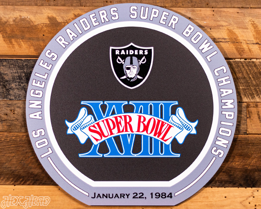 VARSITY Collection- Single Layer Las Vegas Raiders Super Super Bowl XVIII Metal Wall Art