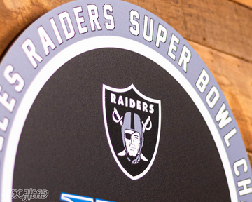 VARSITY Collection- Single Layer Las Vegas Raiders Super Super Bowl XVIII Metal Wall Art