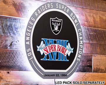 VARSITY Collection- Single Layer Las Vegas Raiders Super Super Bowl XVIII Metal Wall Art