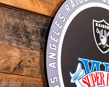 VARSITY Collection- Single Layer Las Vegas Raiders Super Super Bowl XVIII Metal Wall Art