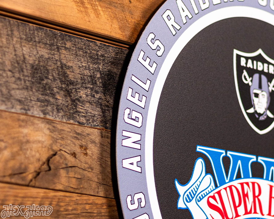 VARSITY Collection- Single Layer Las Vegas Raiders Super Super Bowl XVIII Metal Wall Art