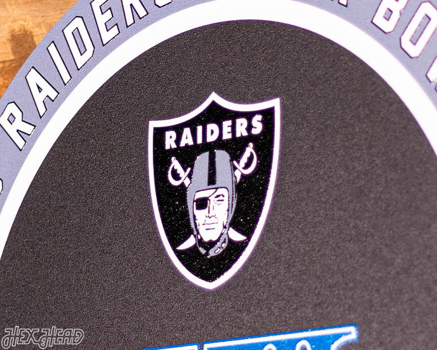 VARSITY Collection- Single Layer Las Vegas Raiders Super Super Bowl XVIII Metal Wall Art