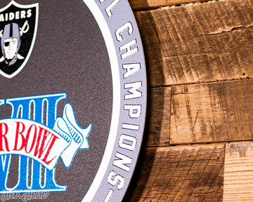 VARSITY Collection- Single Layer Las Vegas Raiders Super Super Bowl XVIII Metal Wall Art