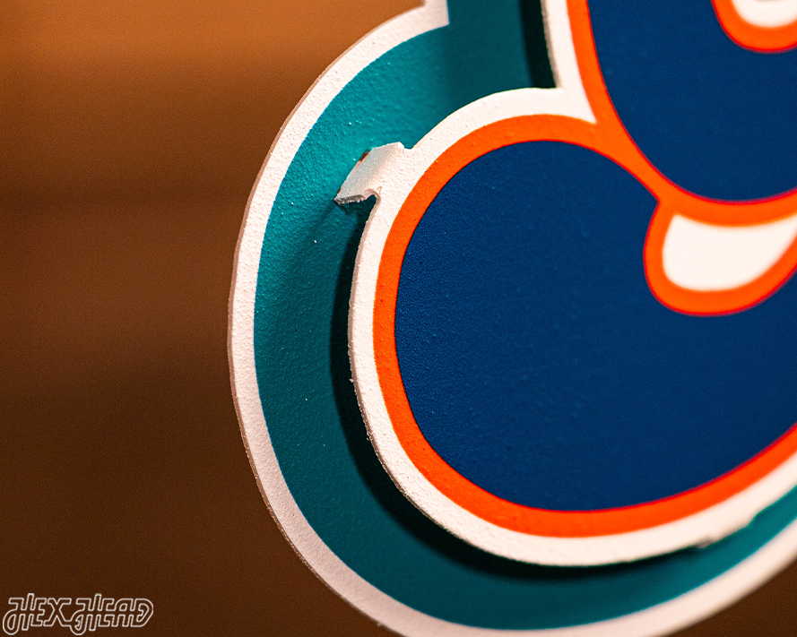 Miami Dolphins "Go Fins" Wordmark 3D Metal Wall Art