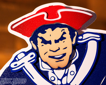 New England Patriots Throwback "1961 Pat Patriot" 3D Vintage Metal Wall Art