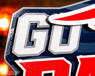 New England Patriots - Hex Head EXCLUSIVE "Go Pats" Wordmark 3D Metal Wall Art