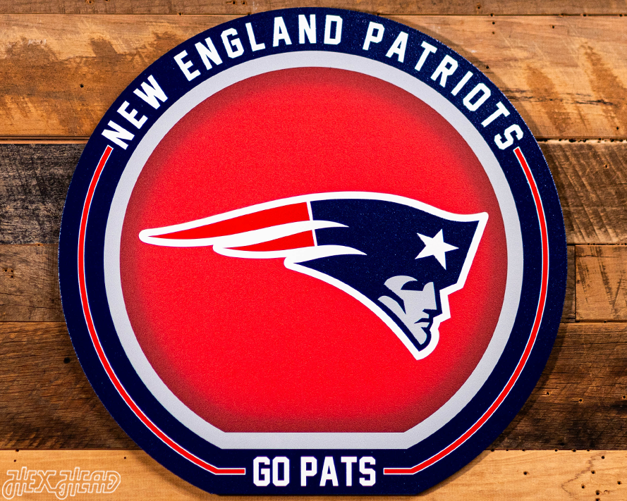 VARSITY Collection- Single Layer New England Patriots Metal Wall Art