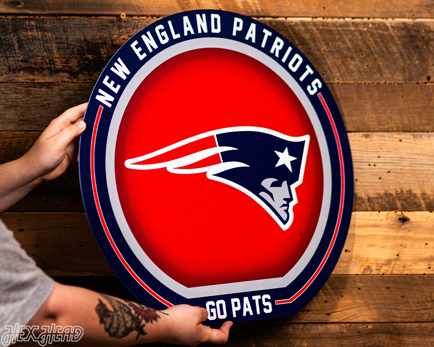 VARSITY Collection- Single Layer New England Patriots Metal Wall Art