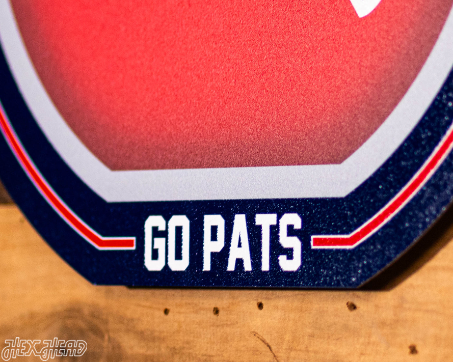 VARSITY Collection- Single Layer New England Patriots Metal Wall Art
