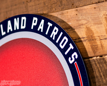 VARSITY Collection- Single Layer New England Patriots Metal Wall Art