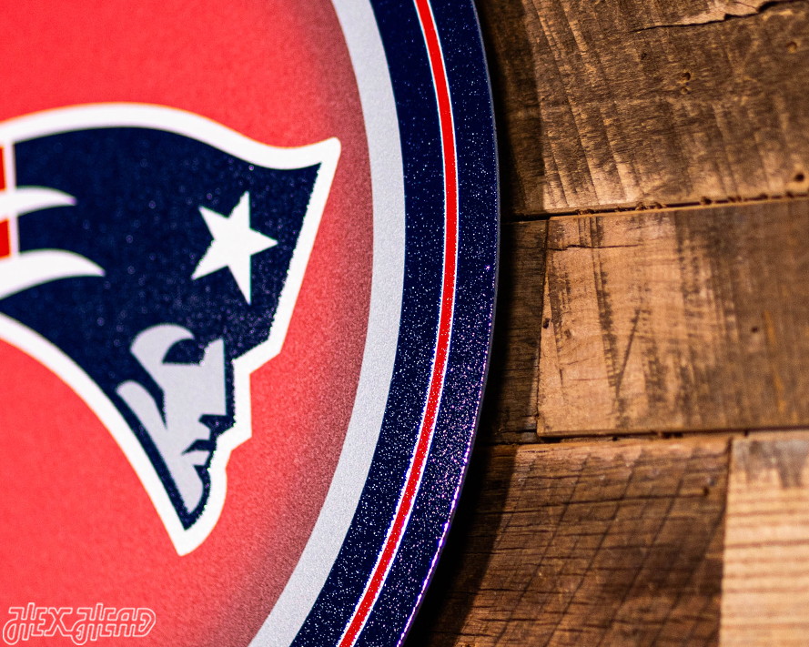 VARSITY Collection- Single Layer New England Patriots Metal Wall Art