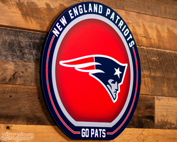 VARSITY Collection- Single Layer New England Patriots Metal Wall Art