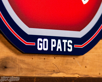 VARSITY Collection- Single Layer New England Patriots Metal Wall Art