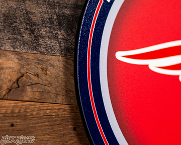 VARSITY Collection- Single Layer New England Patriots Metal Wall Art