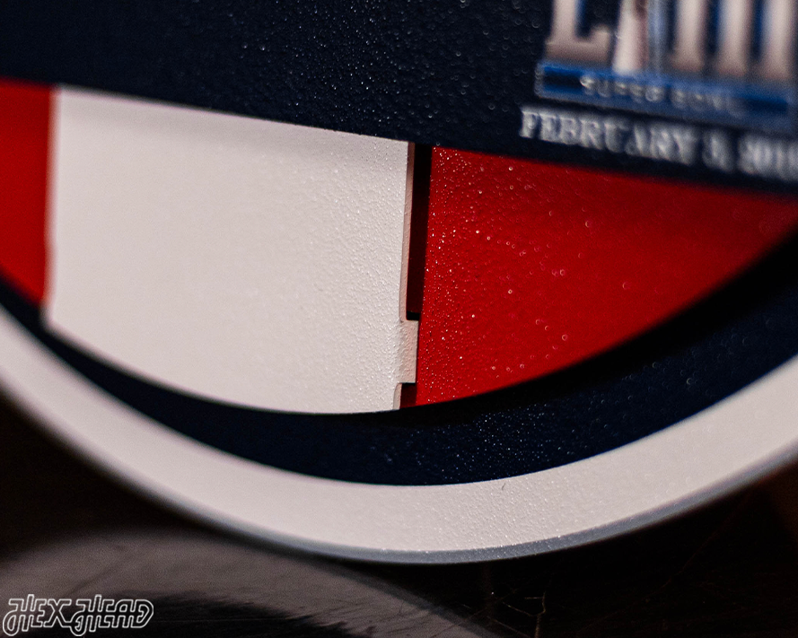 New England Patriots DYNASTY - Super Bowl Wins w/ Replaceable Icon Plate 3D Vintage Metal Wall Art