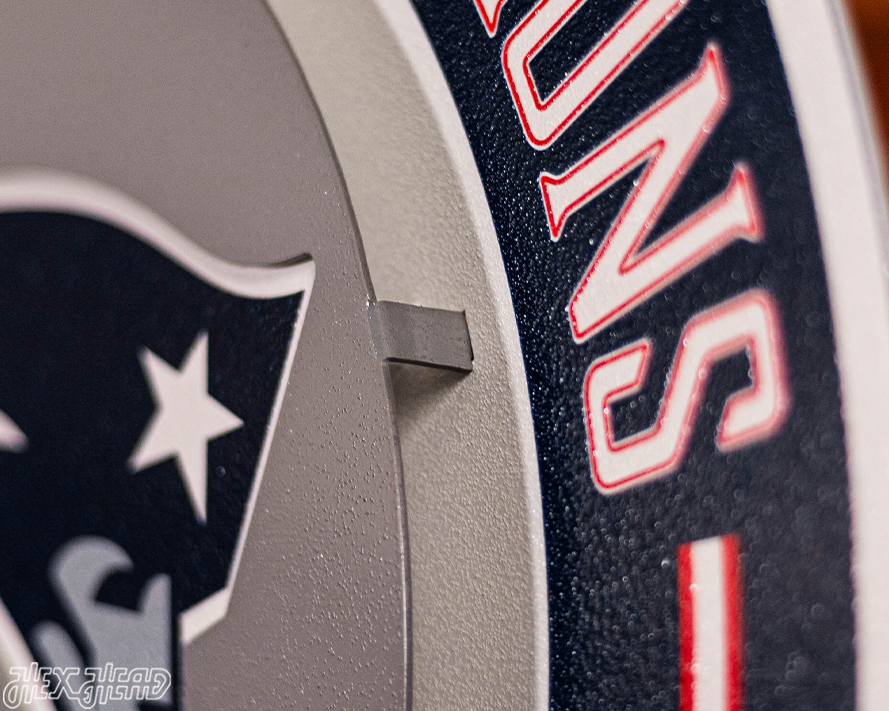 New England Patriots DYNASTY - Super Bowl Wins w/ Replaceable Icon Plate 3D Vintage Metal Wall Art