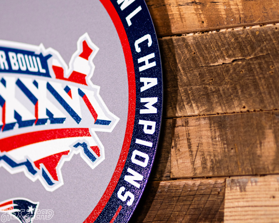 VARSITY Collection- Single Layer New England Patriots Super Bowl XXXVI Metal Wall Art