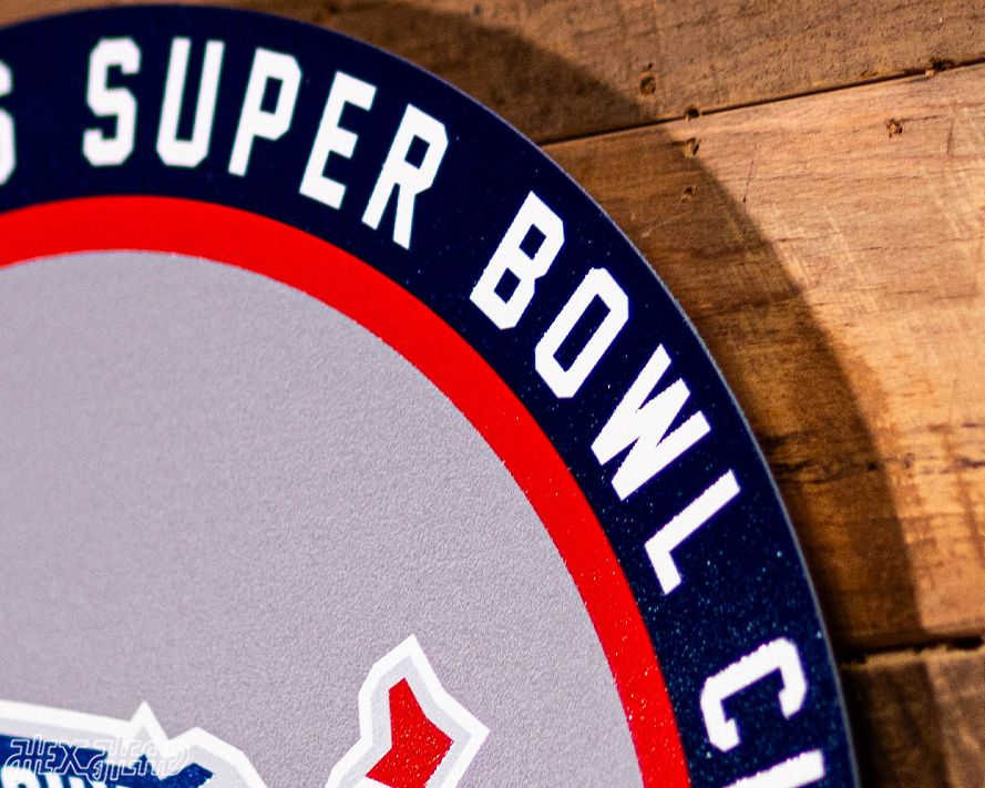VARSITY Collection- Single Layer New England Patriots Super Bowl XXXVI Metal Wall Art