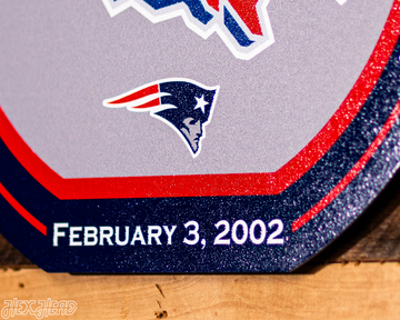 VARSITY Collection- Single Layer New England Patriots Super Bowl XXXVI Metal Wall Art