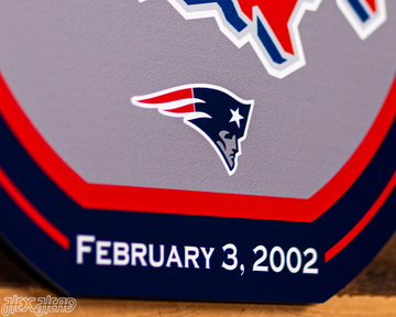 VARSITY Collection- Single Layer New England Patriots Super Bowl XXXVI Metal Wall Art